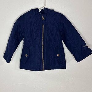 London Fog Girls Navy Blue Quilted Jacket Size 24 mo.
